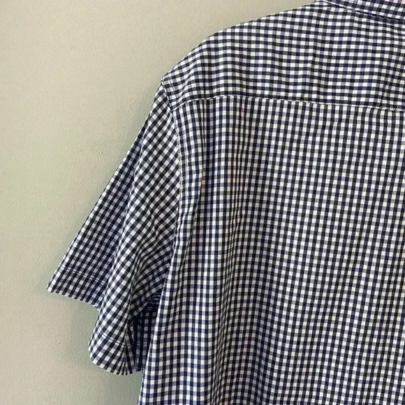 NWT DANIEL HECHTER PARIS Size XL Men's Shirt Blue & White Checks Plaid Gingham - Picture 7 of 7